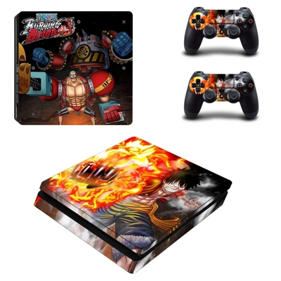 One Piece Burning Blood decal skin for PS4 Slim Console and two controllers
