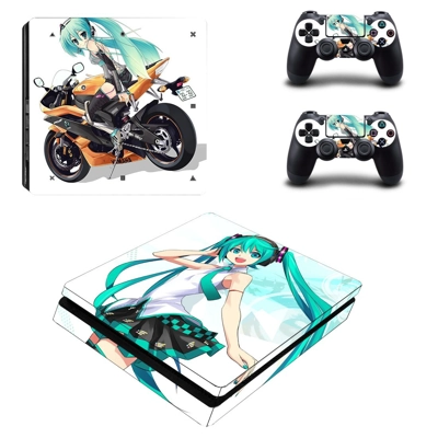 Anime Girl decal skin for PS4 Slim Console and two control.. Anime Girl decal skin for PS4 Slim Console and two control..