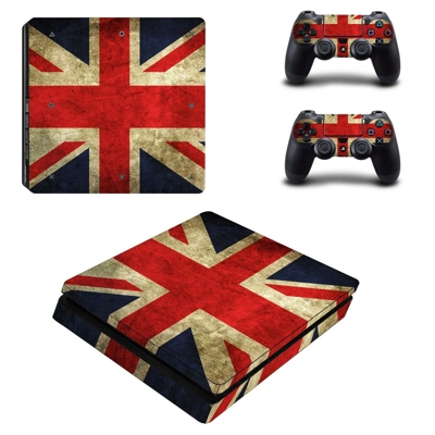 UK Flag decal skin for PS4 Slim Console and two controllers UK Flag decal skin for PS4 Slim Console and two controllers