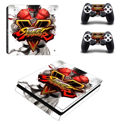 Street Fighter V decal skin for PS4 Slim Console and two c.. Street Fighter V decal skin for PS4 Slim Console and two c..