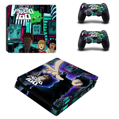 Mob Psycho 100 decal skin for PS4 Slim Console and two con.. Mob Psycho 100 decal skin for PS4 Slim Console and two con..