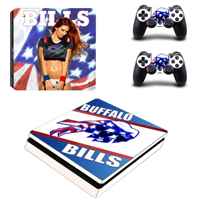 Buffalo Bills decal skin for PS4 Slim Console and two cont.. Buffalo Bills decal skin for PS4 Slim Console and two cont..