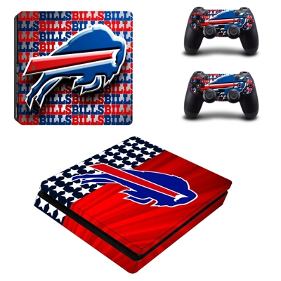 Buffalo Bills decal skin for PS4 Slim Console and two cont.. Buffalo Bills decal skin for PS4 Slim Console and two cont..