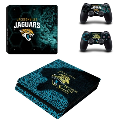 Jacksonville Jaguars decal skin for PS4 Slim Console and t.. Jacksonville Jaguars decal skin for PS4 Slim Console and t..
