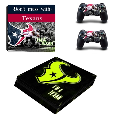 Houston Texans decal skin for PS4 Slim Console and two con.. Houston Texans decal skin for PS4 Slim Console and two con..