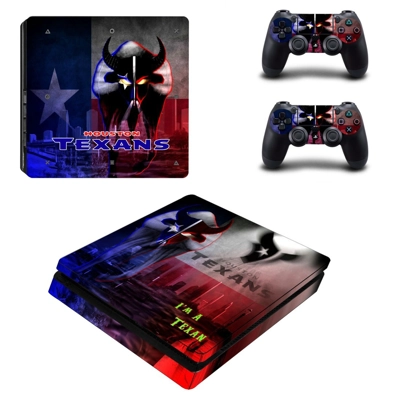 Houston Texans decal skin for PS4 Slim Console and two con.. Houston Texans decal skin for PS4 Slim Console and two con..