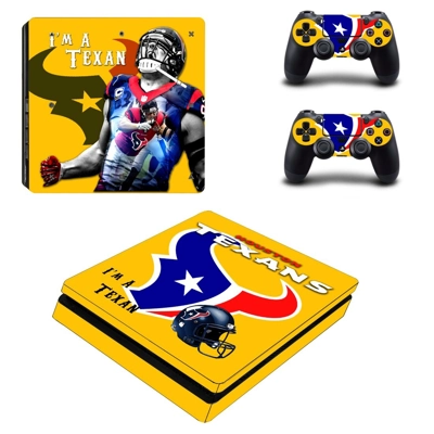 Houston Texans decal skin for PS4 Slim Console and two con.. Houston Texans decal skin for PS4 Slim Console and two con..