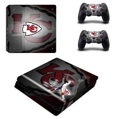 Kansas City Chiefs decal skin for PS4 Slim Console and two.. Kansas City Chiefs decal skin for PS4 Slim Console and two..
