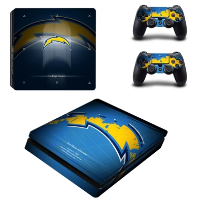 San Diego Chargers decal skin for PS4 Slim Console and two controllers
