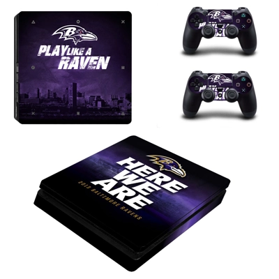 Baltimore Ravens decal skin for PS4 Slim Console and two c.. Baltimore Ravens decal skin for PS4 Slim Console and two c..