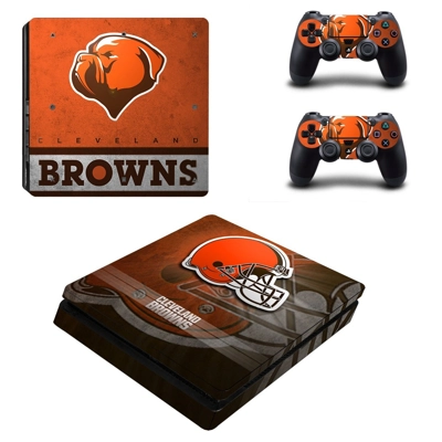 Cleveland Browns decal skin for PS4 Slim Console and two c.. Cleveland Browns decal skin for PS4 Slim Console and two c..