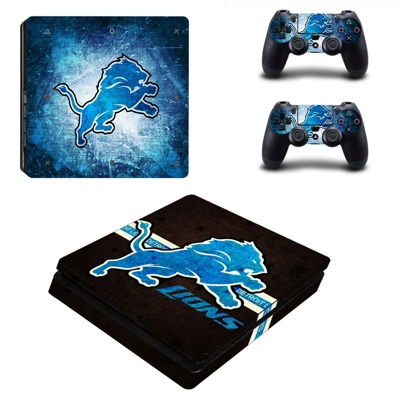 Detroit Lions decal skin for PS4 Slim Console and two cont.. Detroit Lions decal skin for PS4 Slim Console and two cont..