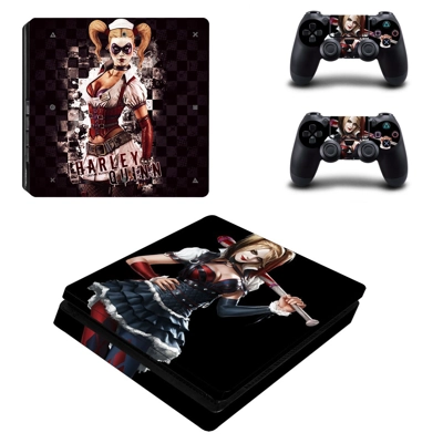 Harley Quin decal skin for PS4 Slim Console and two contro.. Harley Quin decal skin for PS4 Slim Console and two contro..