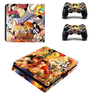 One Piece decal skin for PS4 Slim Console and two controll.. One Piece decal skin for PS4 Slim Console and two controll..