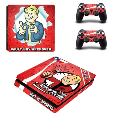 Vault boy decal skin for PS4 Slim Console and two controll.. Vault boy decal skin for PS4 Slim Console and two controll..