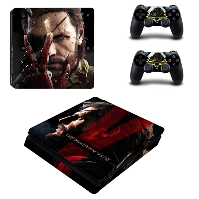 Metal Gear Solid V the phantompain decal skin for PS4 Slim Console and two controllers