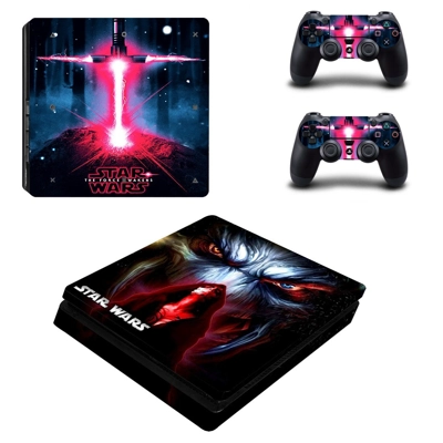 Star wars decal skin for PS4 Slim Console and two controll.. Star wars decal skin for PS4 Slim Console and two controll..