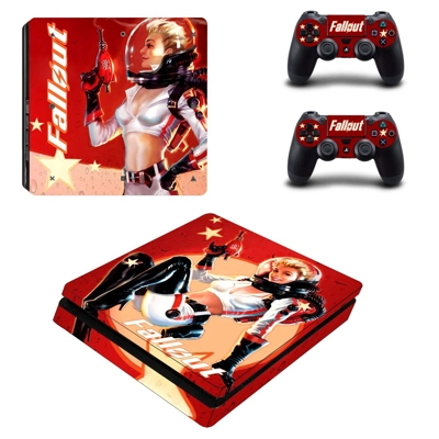 Fallout girl decal skin for PS4 Slim Console and two contr.. Fallout girl decal skin for PS4 Slim Console and two contr..