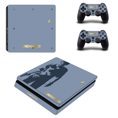 Uncharted decal skin for PS4 Slim Console and two controll.. Uncharted decal skin for PS4 Slim Console and two controll..