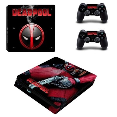Deadpool decal skin for PS4 Slim Console and two controllers Deadpool decal skin for PS4 Slim Console and two controllers