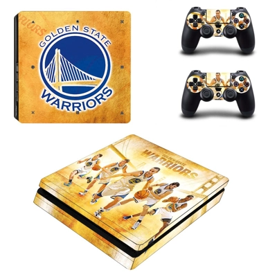 Golden State Warriors decal skin for PS4 Slim Console and two controllers