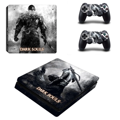 Dark Souls decal skin for PS4 Slim Console and two control.. Dark Souls decal skin for PS4 Slim Console and two control..