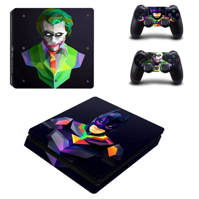 Batman VS Joker decal skin for PS4 Slim Console and two co.. Batman VS Joker decal skin for PS4 Slim Console and two co..