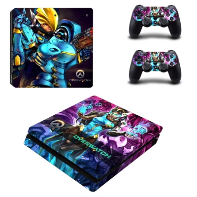 Overwatch decal skin for PS4 Slim Console and two controll.. Overwatch decal skin for PS4 Slim Console and two controll..