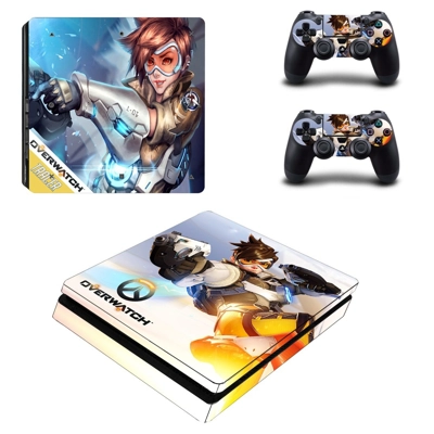 Overwatch decal skin for PS4 Slim Console and two controll.. Overwatch decal skin for PS4 Slim Console and two controll..