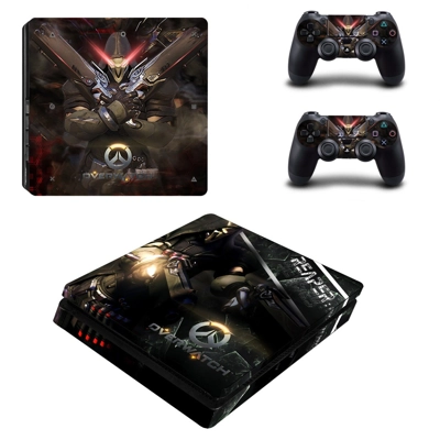 Overwatch decal skin for PS4 Slim Console and two controll.. Overwatch decal skin for PS4 Slim Console and two controll..