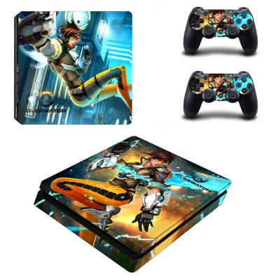 Overwatch decal skin for PS4 Slim Console and two controll.. Overwatch decal skin for PS4 Slim Console and two controll..