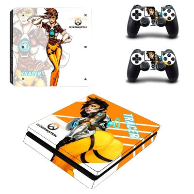 Overwatch decal skin for PS4 Slim Console and two controll.. Overwatch decal skin for PS4 Slim Console and two controll..