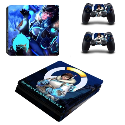 Overwatch decal skin for PS4 Slim Console and two controll.. Overwatch decal skin for PS4 Slim Console and two controll..