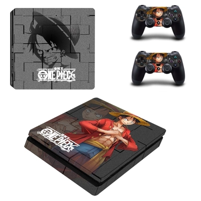 One Piece decal skin for PS4 Slim Console and two controll.. One Piece decal skin for PS4 Slim Console and two controll..