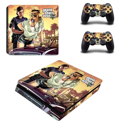 Grand Theft Auto 5 decal skin for PS4 Slim Console and two.. Grand Theft Auto 5 decal skin for PS4 Slim Console and two..