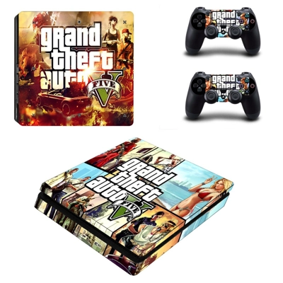 Grand Theft Auto 5 decal skin for PS4 Slim Console and two.. Grand Theft Auto 5 decal skin for PS4 Slim Console and two..