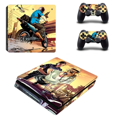 Grand Theft Auto 5 decal skin for PS4 Slim Console and two.. Grand Theft Auto 5 decal skin for PS4 Slim Console and two..