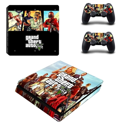 Grand Theft Auto 5 decal skin for PS4 Slim Console and two.. Grand Theft Auto 5 decal skin for PS4 Slim Console and two..