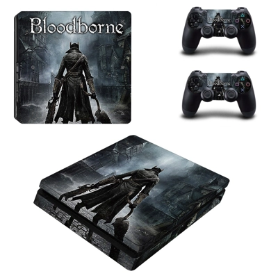 Bloodborne decal skin for PS4 Slim Console and two control.. Bloodborne decal skin for PS4 Slim Console and two control..