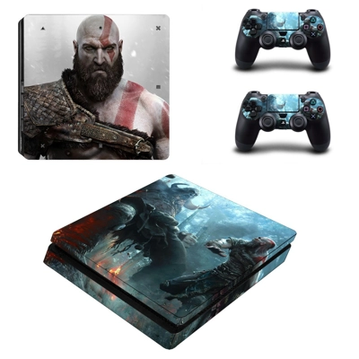 God of War decal skin for PS4 Slim Console and two controllers