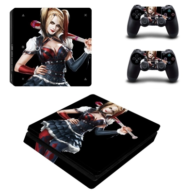 Harley Quin decal skin for PS4 Slim Console and two contro.. Harley Quin decal skin for PS4 Slim Console and two contro..