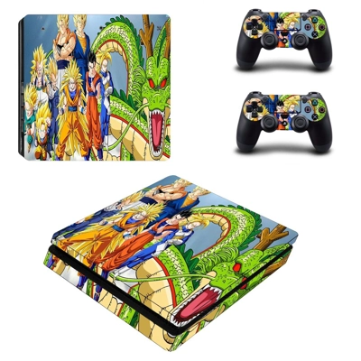 Dragon Ball decal skin for PS4 Slim Console and two controllers