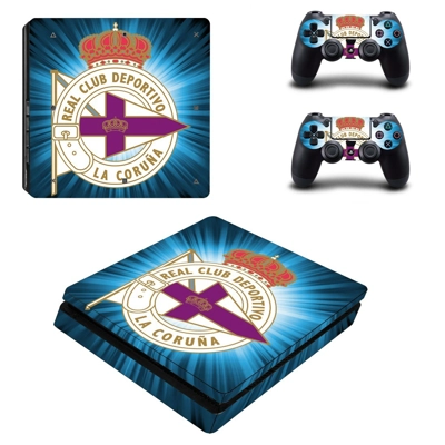 Real Club Deportivo decal skin for PS4 Slim Console and two controllers