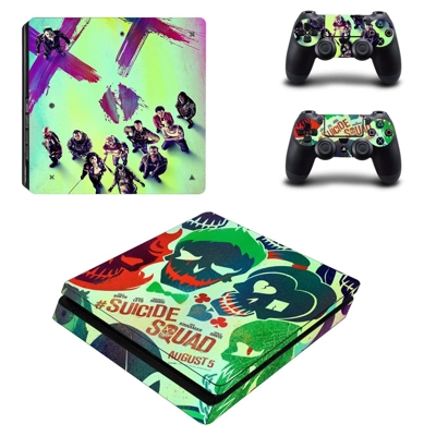 Suicide Squad decal skin for PS4 Slim Console and two cont.. Suicide Squad decal skin for PS4 Slim Console and two cont..