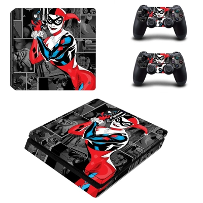Harley Quin decal skin for PS4 Slim Console and two contro.. Harley Quin decal skin for PS4 Slim Console and two contro..