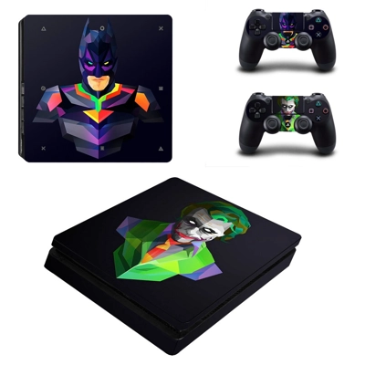 Batman VS Joker decal skin for PS4 Slim Console and two co.. Batman VS Joker decal skin for PS4 Slim Console and two co..