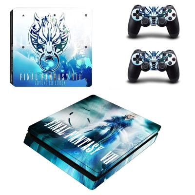 Final Fantasy 7 decal skin for PS4 Slim Console and two co.. Final Fantasy 7 decal skin for PS4 Slim Console and two co..