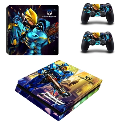 Overwatch decal skin for PS4 Slim Console and two controll.. Overwatch decal skin for PS4 Slim Console and two controll..