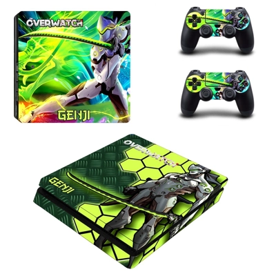 Overwatch decal skin for PS4 Slim Console and two controll.. Overwatch decal skin for PS4 Slim Console and two controll..