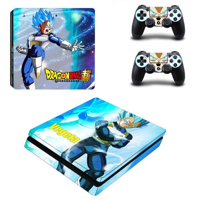 Dragon ball super decal skin for PS4 Slim Console and two controllers